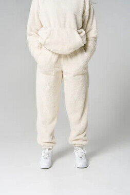 Inaka Power Women's Size Small White Teddy Fleece Lounge Sweatpants Joggers